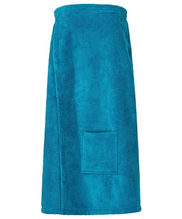 Floringo luxury sauna kilt/sauna kilt Twin-Star ladies with velcro fastening and patch pocket - petrol
