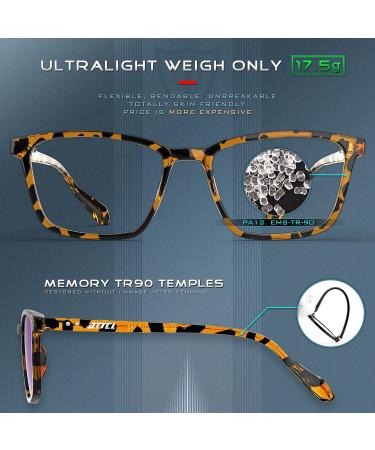 ATTCL Unisex Blue Light Filter Glasses - UV Protection Headache Relief Non-Prescription - Model M Bl5577 Leopard - Buy Online on GoSupps.com