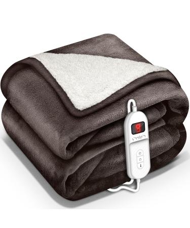 Sinnlein heating ceiling with automatic switch -off 180x130cm T V S d GS checked |Electric thermal blanket with 9 temperature levels |Cuddly blanket bed sofa |Ceiling electrically with timer digital display 180x130cm light brown
