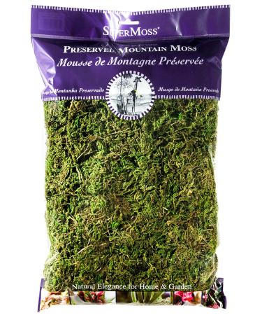 SuperMoss 7 59834 7 23802 Mountain Moss Preserved, 200 in3 Bag (Appx. 8oz), Fresh Green