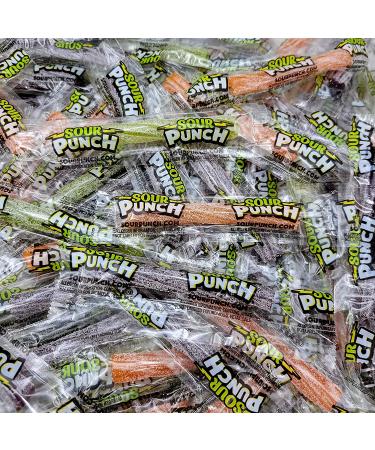 Sour Punch Twists Halloween Edition - Monster Melon, Bone-Chilling Berry, & Oozing Orange Flavors - 90 Pieces Individually Wrapped Assorted Sour Candy Bag - Buy Online on GoSupps.com