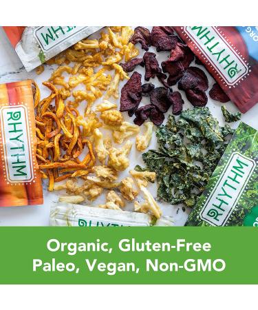 Rhythm Superfoods Variety Box: Cauliflower Bites, Kale Chips, Beet Chips, Carrot Sticks - Organic, Gluten-Free, Vegan, Paleo Friendly Snacks - Buy Online on GoSupps.com