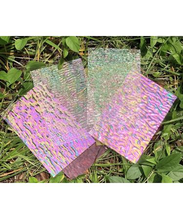 Lanyani 12 Sheets Iridescent Stained Glass Cathedral Art Packs for Mosaic Craft - Assorted Clear, Opaque, and Colored Transparent Mix - Buy Online on GoSupps.com