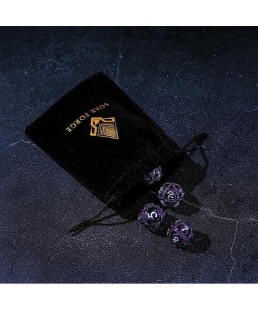 Metal DND Dice Set - Unique Round Hollow Orb Design - Purple Dragon Metal Dice for RPG - Stunning Dungeons and Dragons Set - Buy Online on GoSupps.com
