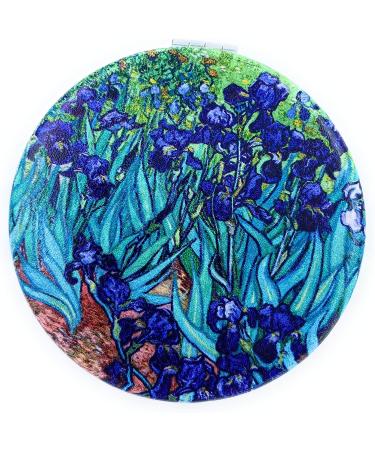 Van Gogh Irises Pocket Mirror for Women | Compact Travel Mirror | Magnifying Purse Mirror - Unique Gift for Artistic Mom - Buy Online on GoSupps.com
