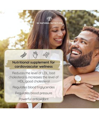 Red Yeast Rice, CoQ10 & Garlic Capsules - 120 ct | Heart Health Supplement with Monacolin K | Vegan & Gluten-Free | N2 Natural Nutrition - Buy Online on GoSupps.com