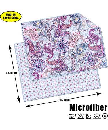 Premium Microfiber Cloths for Glasses - Pack of 2 Paisley Design 30x40cm | International Shipping Available - Buy Online on GoSupps.com
