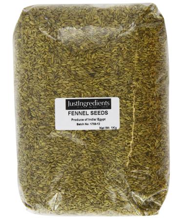 JustIngredients Essential Fennel Seeds 1kg - Pack of 2