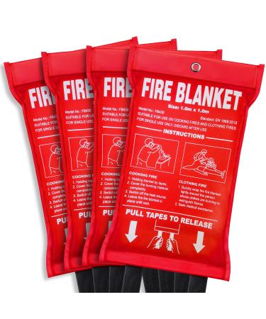 Fire Blanket, Fiberglass Fire Emergency Blankets, Suppression Flame Retardant Fireproof Survival Safety Fire Suppression Blanket, for Kitchen Home Car Office Warehouse Camping BBQ School Fireplace 4