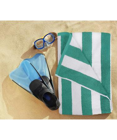 Utopia Towels Cabana Stripe Beach Towel Set - 100% Ring Spun Cotton, Large Pool Towels, Quick Dry Swim Towels - Pack of 4 (Blue, Yellow, Green, Orange) - Buy Online on GoSupps.com