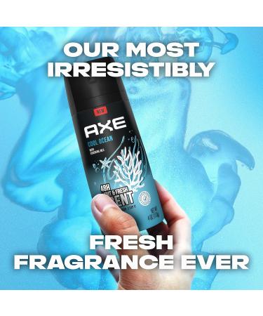 AXE Dual Action Body Spray Deodorant for Men - Cool Ocean Scent, Long Lasting Odor Protection, Aluminum-Free - 4 oz, Pack of 4 - Buy Online on GoSupps.com