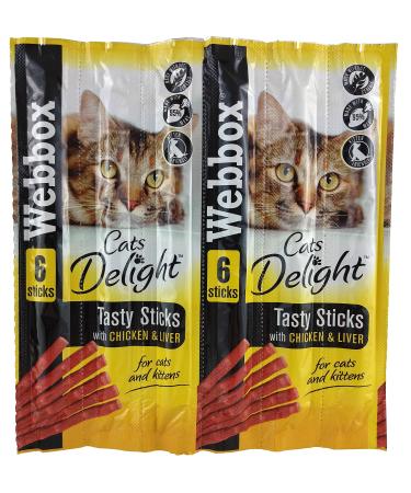 Webbox Cats Delight Tasty Sticks with Chicken & Liver - 6 Sticks (30 Packs)