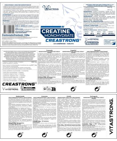 Creastrong 100% Pure Creatine Monohydrate Registered Trademark by Vitastrong Creatine Tablets Premium Quality High Dose Creatine Monohydrate - Buy Online on GoSupps.com