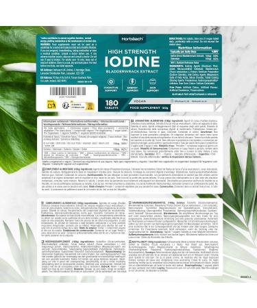 Iodine 150 mcg | 180 Vegan Tablets | Iodine Dietary Supplement with Selenium | Iodine | by Horbaach - Buy Online on GoSupps.com