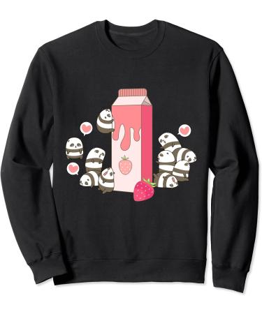 Panda Strawberry Milk Kawaii Japanese Lover Otaku Anime Sweatshirt