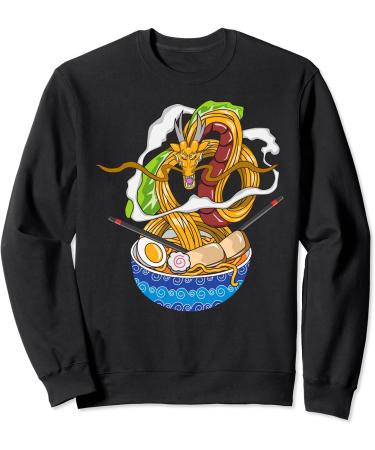 Japanese Kawaii Dragon Ramen Noodle Chillin Bowl Sweatshirt