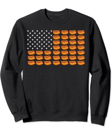 American Flag Patriot US Hotdog Bun Ketchup Mustard Mayo Sweatshirt - Buy Online on GoSupps.com