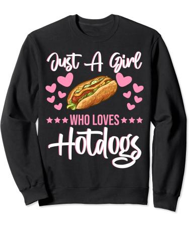Just A Girl Who Loves Hotdogs Bun Ketchup Mustard Mayo Love Sweatshirt - Buy Online on GoSupps.com