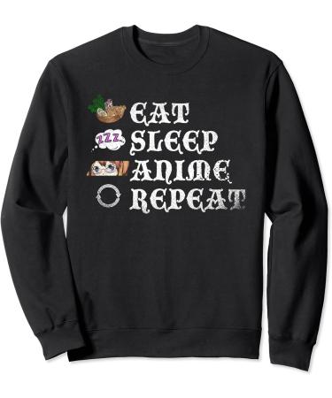 Japanese Kawaii Ramen Noodles Eat Sleep Anime Repeat Anime Sweatshirt