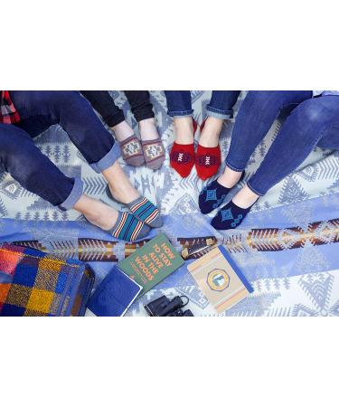 Pendleton Women's Moc Socks - Medium Glacier Stripe | White - Buy Online on GoSupps.com