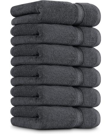 Utopia Towels 6 Pack Premium Hand Towels Set, (16 x 28 inches) 100% Ring Spun Cotton, Ultra Soft and Highly Absorbent 600GSM Towels for Bathroom, Gym, Shower, Hotel, and Spa (Grey) 6 Piece Hand Towels Grey