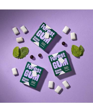 Forest Gum Cassis Mint - Plastic-Free Chewing Gum | Sugar-Free Vegan 18 Packs of 20g | Eco-Friendly Vegetable Ingredients - Buy Online on GoSupps.com