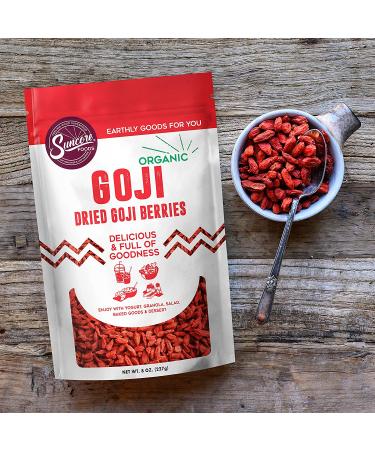 Suncore Foods Organic Dried Goji Berries 8oz - Gluten-Free, Non-GMO (1 Pack) - Buy Online on GoSupps.com