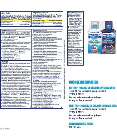 Mucinex Fast-Max & Nightshift Arctic Burst Cold & Flu Liquids - 2 x 6 fl. oz - Buy Online on GoSupps.com