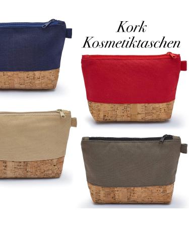 Shop Leon by Bers Cotton Makeup Bag | Stylish Cork & Navy Blue Toiletry Bag | Perfect Cosmetic Organizer for Travel - Buy Online on GoSupps.com