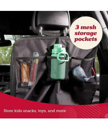 Lusso Gear Heavy Duty Kick Mats (2 Pk) - Waterproof Back Seat Protectors for Kids - 3 Storage Pockets - Premium Oxford Fabric - Red/Black - Buy Online on GoSupps.com