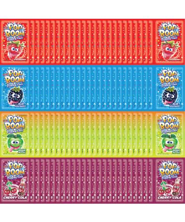 Tiltay Pop Boom Popping Candy – 4 Flavor Assortment, Strawberry, Cherry Cola, Green Apple, Blue Raspberry (120-Pack)