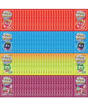 Tiltay Pop Boom Popping Candy – 4 Flavor Assortment, Strawberry, Cherry Cola, Green Apple, Blue Raspberry (120-Pack)