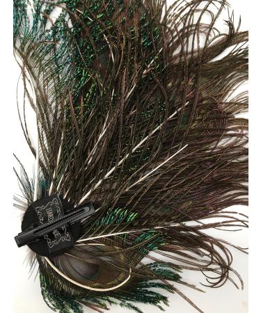 Peacock Feather Hair Clip - Retro Wedding Carnival Party Hairpin for Women and Girls - Buy Online on GoSupps.com