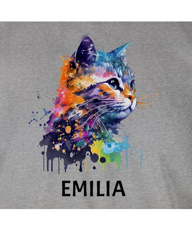Personalized Cat Lover T-Shirt for Men - Custom Name Gift | Shirtracer Grey Mottled XL - Buy Online on GoSupps.com