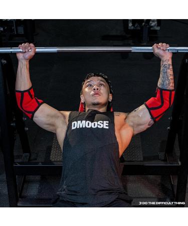 Moose 5mm Neoprene Elbow Sleeves | USPA Approved Support for Weightlifting & Powerlifting | Durable & Reversible Design | X-Large Black-Red - Buy Online on GoSupps.com