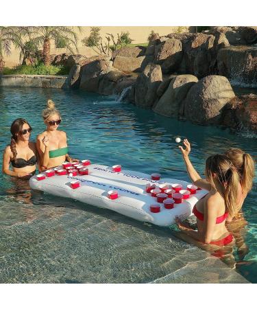 GoPong Pool Lounge Beer Pong Inflatable White Social Floating Game - Buy Online on GoSupps.com