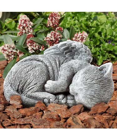 Pure Garden Sculpture Pet Memorial Statue Sleeping Angel Cat - Buy Online on GoSupps.com
