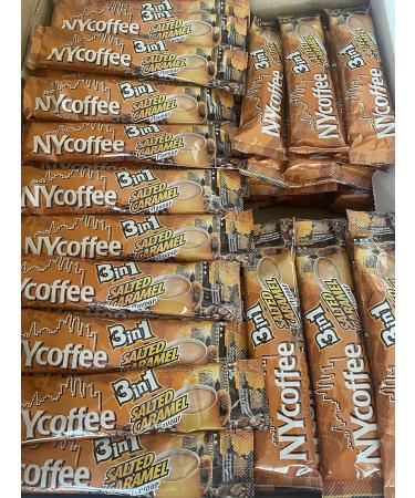 NY Coffee 3 in 1 sachets 100 servings in a box - Salted caramel whitener sugar instant coffee sachets for home or office use. - Buy Online on GoSupps.com