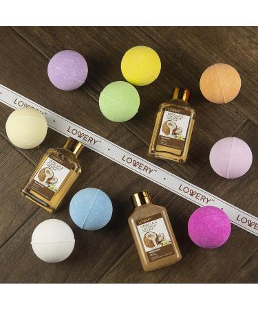 Birthday Gifts: Bath Bombs Gift Set - Home Spa Set with Shower Gel, Shampoo, Bubble Bath & 9 Huge Shea & Coco Butter Bombs - Vanilla Coconut Scented - Vitamin E Infused - Buy Online on GoSupps.com