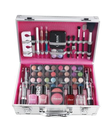 Love Urban Beauty 64 Piece complete Beauty Makeup Vanity Cosmetic Storage Set Non-Vegan