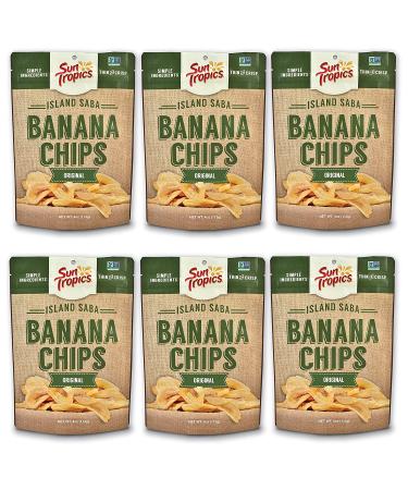 Sun Tropics Island Saba Banana Chips 4 oz (6 Pack) - Vegan, Gluten Free, Non GMO, Coconut Oil, Crispy Fruit Snacks - Buy Online on GoSupps.com