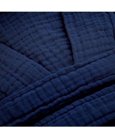 Sustainable Life Turkish 100% Cotton Bathrobe - Soft, Absorbent, Natural Garment Wash - L-XL Navy Blue - Buy Online on GoSupps.com
