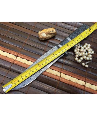 Perkin Bowie Damascus Hunting Knife with Sheath - Premium Quality International Shipping - Buy Online on GoSupps.com
