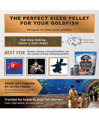 Ultra Fresh Sinking Goldfish Food | Color Enhancing Diet with Natural Ingredients | Clear Water Formula | Slow Sinking Pellets | Goldfish Ultra Color 1.87 oz - Buy Online on GoSupps.com