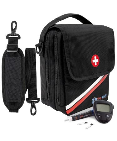 PracMedic Bags Insulin Cooler Travel Case - Medicine Bag - holds Insulin Pen Case Diabetic Supply Epipen Auvi Q Medicine Bottle First Aid Asthma Allergy Meds - Diabetes Gifts (X-MEDS Black)