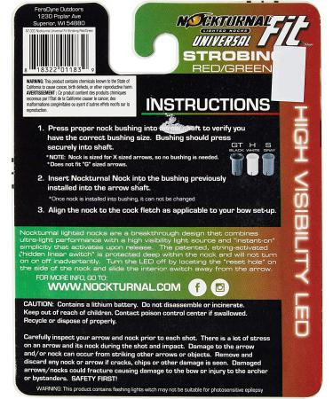 Nockturnal Fit Universal Size Green Lighted Arrow Archery Nocks 3 Pack - Red & Green Strobing - Buy Online on GoSupps.com