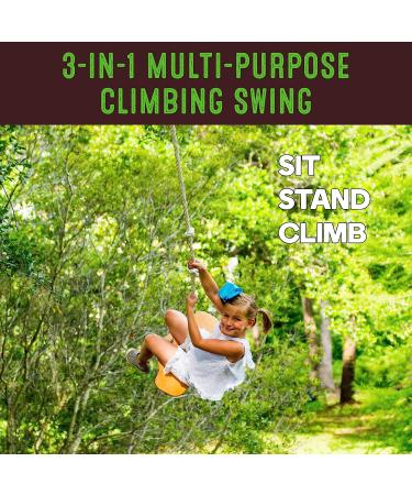 Swurfer Swift Maple Wood Disc Swing for Kids (Ages 4+) - Holds Up to 150 lbs - 18 Curved Seat with Braided Rope - Brown Tree Swing - Buy Online on GoSupps.com