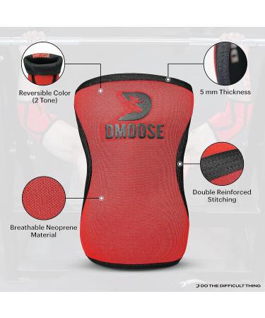 Moose 5mm Neoprene Elbow Sleeves | USPA Approved Support for Weightlifting & Powerlifting | Durable & Reversible Design | X-Large Black-Red - Buy Online on GoSupps.com