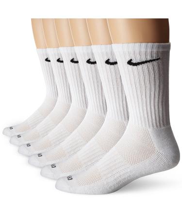 NIKE Dry Cushion Crew Training Socks (6 Pairs) White/Black 6