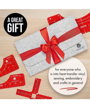 Good Life Ideas Tshirt Ruler Guide for Vinyl Alignment - T-Shirt Measurement Tool Heat Press - Easy Tee Centering Kit - 7pcs Red Gray White Black - 12 Large - Buy Online on GoSupps.com